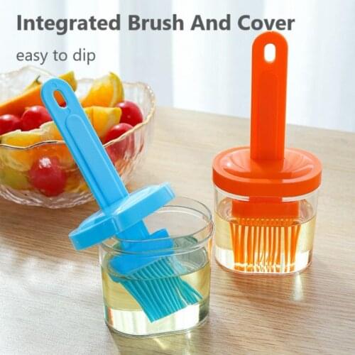 Silicone Oil Bottle With Brush Liquid Oil Pastry High Temperature Resistant Grill Oil Brushes Portable Kitchen Baking BBQ Tool