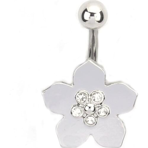 Steel Piercing Crystal Flower Barbell Piercing Sexy Jewelry