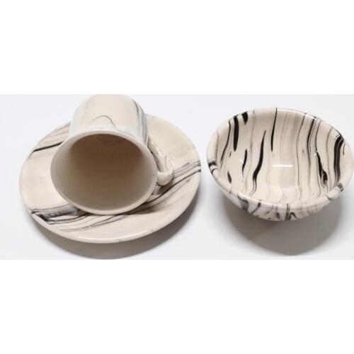 Turkish Tile Handmade Natural Earthenware Set Coffee Cups and Saucers Colorful traditional method warm coffee pot anatolian