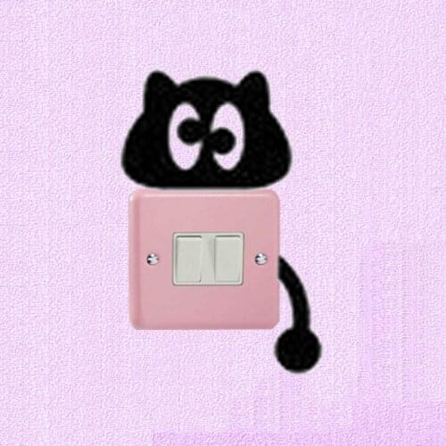 Expression Funny Cat Switch Stickers Vinyl Bedroom Decor Wall Stickers 2SS0923