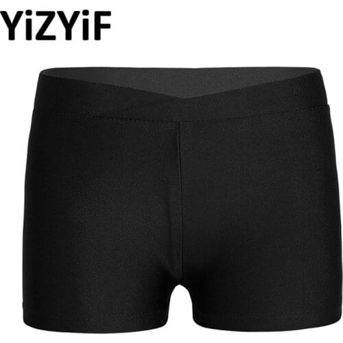 YiZYiF Kids Girls Sports Gymnastic Leotard Ballet Dance Shorts V-Front Waistband Underwear Bottoms Exercise Pants