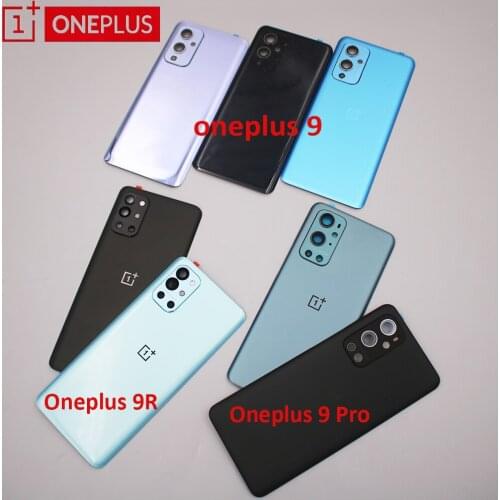 Oneplus 9/9R/9 Pro/Nord Back Cover 1+ 9 Real Glass Door Housing Panel Case Battery Cover For Oneplus 9R Nord Mobile Phone Parts