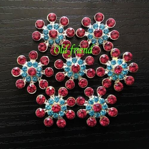 10pcs/lot, Wholesale 22mm Cute Trendy Metal Rhinestone Pearl Button Clear Artificial Alloy Crystal Flatback Wedding Buttons