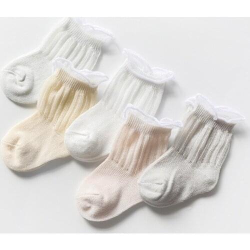 5Pairs/lot Summer Style Baby Socks for Girls Summer Mesh Thin Baby Socks Newborn Fashion Infant Cotton Casual Baby Boys Socks