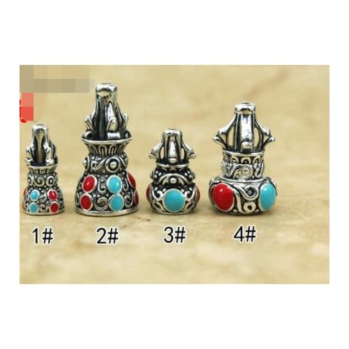 5pcs/lot Tibetan Silver Antique Buddha pagoda Dripping oil Loose Bead Spacer Beads Connectors for DIY Jewelry Making bracelet