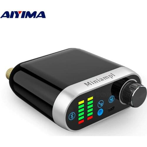 AIYIMA HiFi Mini Bluetooth 5.0 Power Amplifiers TPA3116 Sound Amplifier Class D Digital Amp USB Sound Card AUX 50Wx2 Home Audio