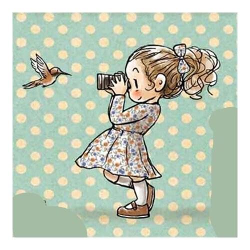Girl AnimalsTransparent Silicone Clear Rubber Stamp Sheet Cling Scrapbooking DIY Cute Pattern Photo Album Paper Card Decor Stamp