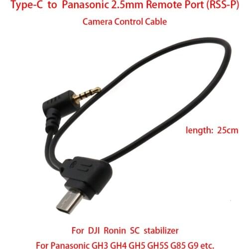 For DJI Ronin SC to Panasonic GH3 GH4 GH5 GH5S G85 G9 etc., 25cm Control Cable (RSS-P) Type-C to Panasonic 2.5mm Remote Port