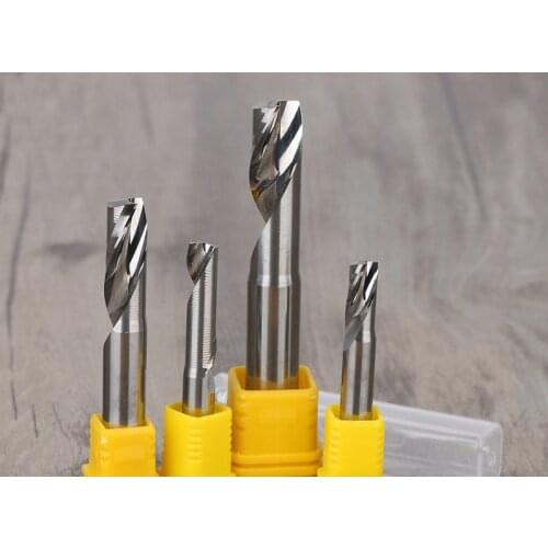 2PCS Single Flute Milling cutters for Aluminum CNC Tools Solid Carbide CNC flat End mills Router bits,aluminum composite panels