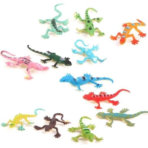 Gecko small plastic lizard Simulation reality decoration Childrens toys 12 pcs Game Developmental Toys For Kids Children Cute