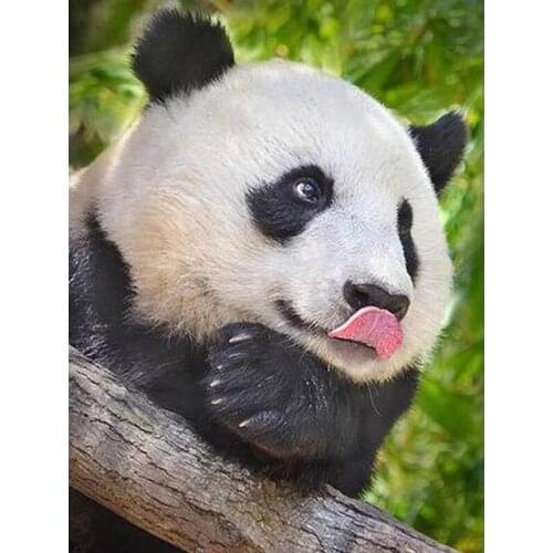 GLymg 5D Diamond Painting Cutie Panda In Tongue Embroidery Handicrafts Diy Diamond Embroidery Painting Diamond Wall Art Decor