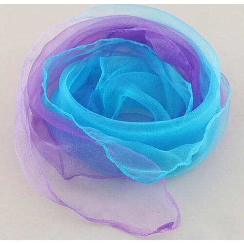 Gradient small scarf dance performance 50*50cm Scarf Women Decorative Head Scarf Stripe Print Kerchief Neck Wrap