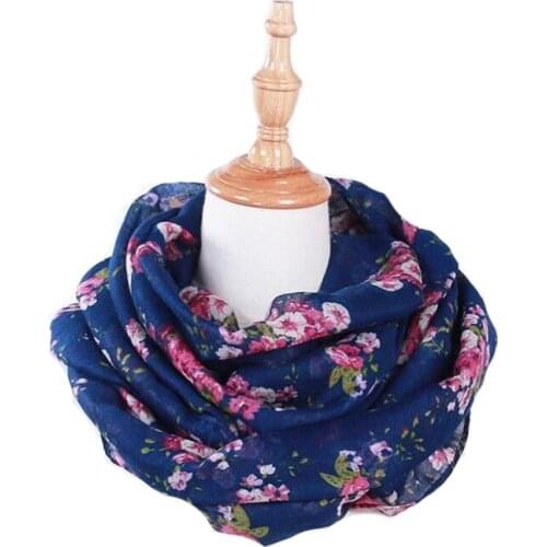 INDJXND Adult Scarf Knitted Crochet Ring Collar Neck Warmer Ladies Spring Winter Women Floral Pattern Head For Hijab Hot 2021