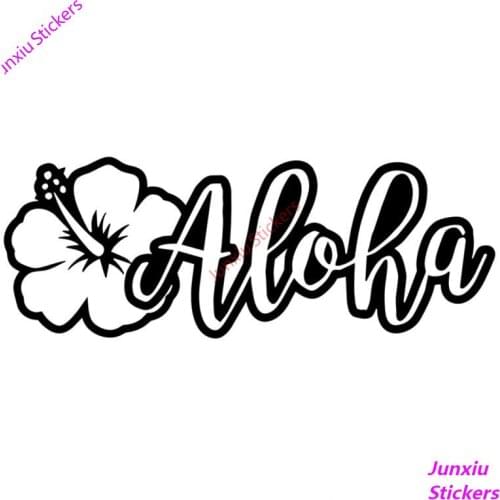 Creative Hibiscus Flower Aloha Hawaiian Car Sticker Accessories Vinyl PVC 15cm*6cm Motorcycle Car Styling Decal