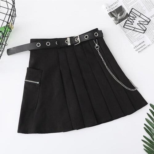 Summer Womens Skirt Harajuku All-match Zipper Large Size Black Short Skirt Gothic Festival Costume Korean Fashion Girl Skirt