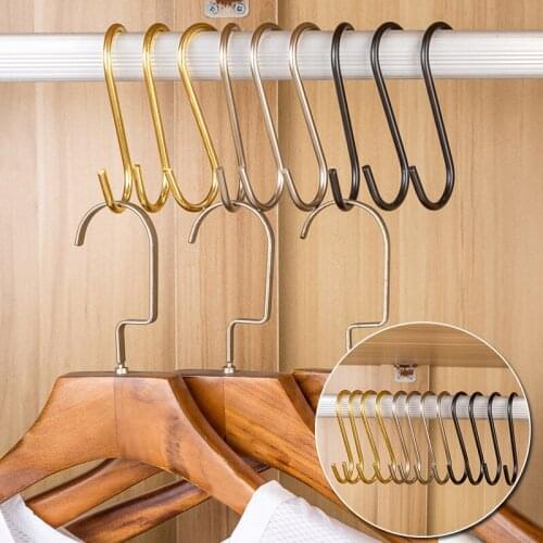 2pcs Metal 10cm 20cm S-Shape Hook Kitchen Bedroom Multi-Function Railing S Hanger Hook Clasp Holder Hooks Hanging Storage Tools