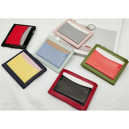 Multi-function Cute Slim Women Wallets Korean Style Card Holder Small Wallet Pink Female Thin Wallet Money Bag Car Key Bag