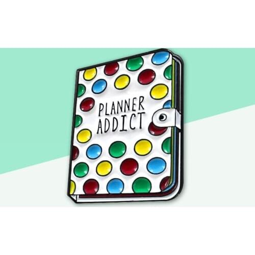Trendy Book Enamel Pins Planner Addict Colorful Book Brooch Study Work Bonus Denim Bag Aceessories 2019 Jewelry