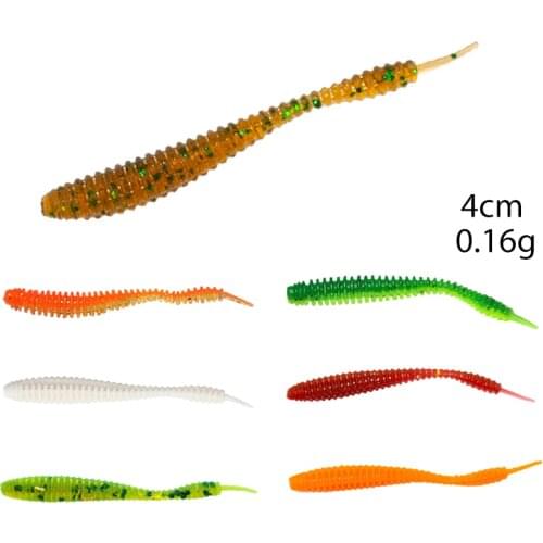 Soft Fishing Mini Lure 30pcs 4cm 0.16g Shad Worms Bass Peche Fly Fishing Silicon Rubber Bait Fishing Lures