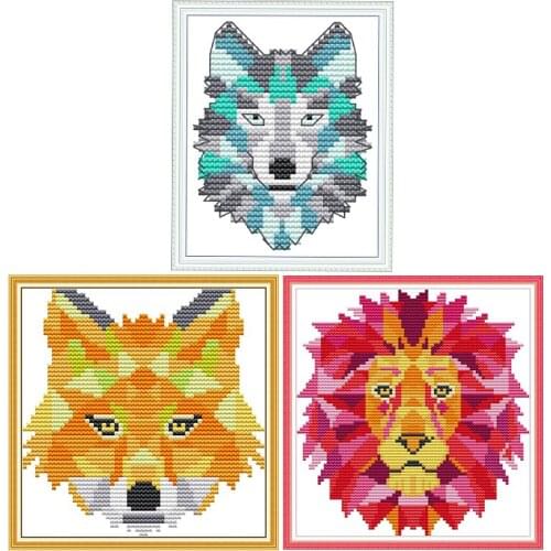 Animal Series DIY Counted Cross Stitch DMC 11CT Cartoon Pattern Printed Canvas Kit Embroidery Needlework 14CT Set Home Decora