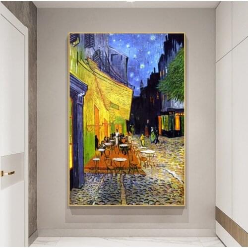 Cafe Terrace at Nigh By Van Gogh Oil Paintings Print On Canvas Art Posters And Prints Van Gogh Famous Art Pictures Home Decor