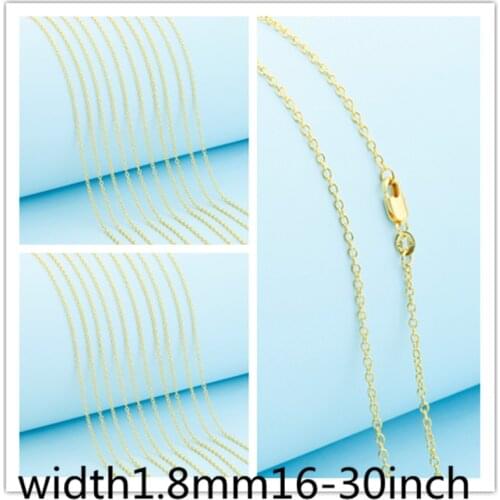 Promotion Wholesale Gold Filled Necklace Fashion Jewelry 1.8MM SINGAPORE "16-30" Inches Pendant Chain Lobster Clasp Jp
