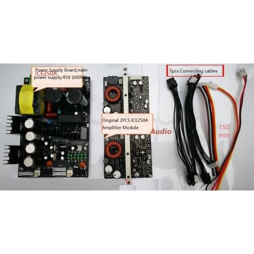 1Pcs 45V 600W Power Supply Board for ICEPOWER250A + 2Pcs ICEPOWER250A ICE250A Amplifier Module + cables