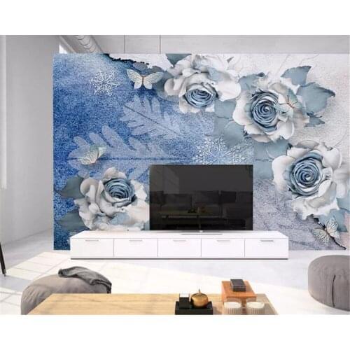 Beibehang Custom fashion high quality wallpaper Wind snowflake background three-dimensional floral background wall 3d wallpaper