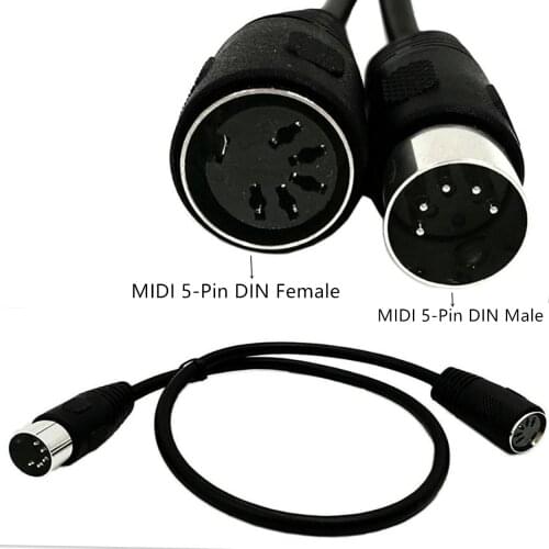 ERE MIDI 5-Pin DIN Male to Female Audio MIDI Extension Cable for MIDI Keyboard (Synthesizer, Organ, Electric Piano, MIDI Guitar