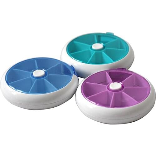 1PC Empty Pill Case 7 Slot Weekly Medicine Organizer Round Container Travel Capsule Health Pills Drug Plastic Box Splitter Case