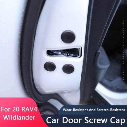 QHCP 12PCS High Grade ABS Plastic Car Door Lock Screw Protector Cover Cap Trim Accessories For Toyota RAV4 Wildlander 2020