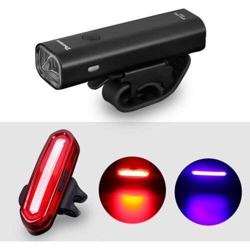 Deemount Alloy Bicycle Headlight 350Lumen 2000mAH Battery USB Charge LED Lantern Torch Front Lighting Tail Light Visual Warning