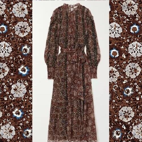 Summer brandnew khaki twill womens clothing advanced custom digital printing fabric designer fabric sewing fabric for dress