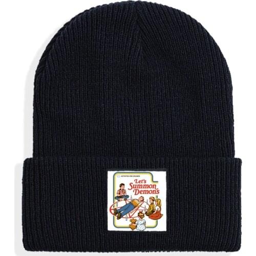 2021 Winter Hats for Women Men Beanies Knitted Solid Cool Hat demons horror Girls Autumn Female Beanie Warm Bonnet Casual Cap