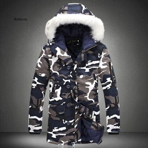 Winter Jacket Men Hot Sale Camouflage Army Thick Warm Coat Mens Parka Coat Male Fashion Hooded Parkas Men S-5Xl Plus Size