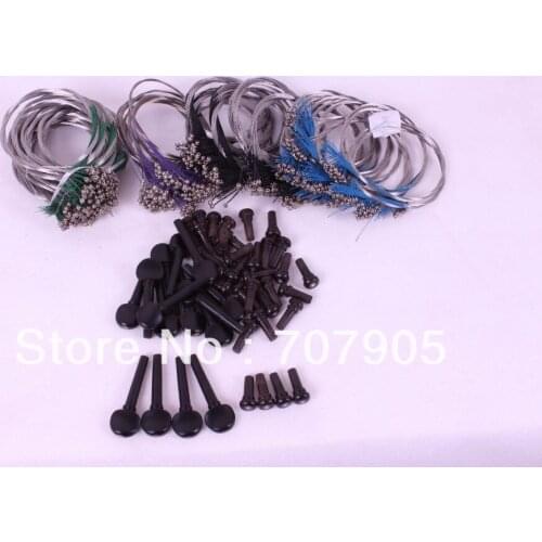 10 set 4/4 violin parts ebony, peg endpin steel string Accessories #E1