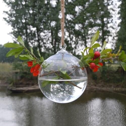 12pcs/pack Diameter=8cm 2-hole Glass Terrarium Vase Hanging Glass Ball Wedding Decoration Glassware China Supplier