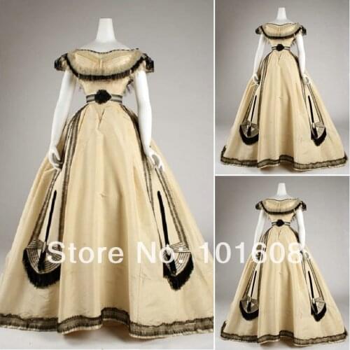 1860S Victorian Corset Gothic/Civil War Southern Belle Ball Gown Dress Halloween dresses US 4-16 V-1415