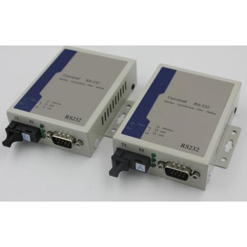 2pcs Industrial Grade RS232 to Optical Fiber DB9 Pin Optical Transceiver Transceiver Single Fiber SC Square Port