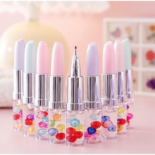 36 pcs/lot Creative Lipstick Oil Gel Pen Cute 0.38 mm black ink Signature Pens Office School Writing Supplies gift