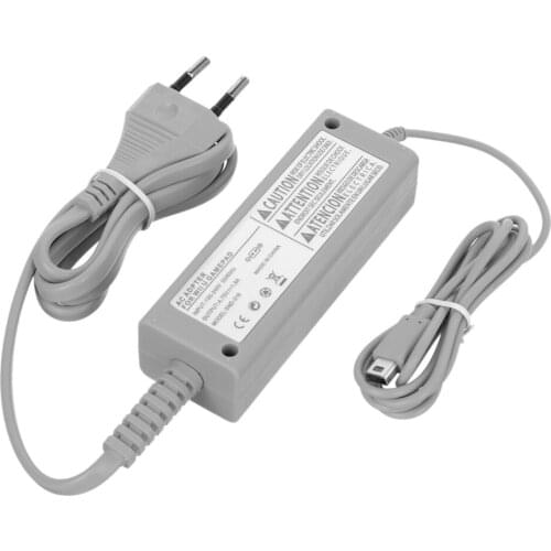 50PCS a lot EU Plug For Nintendo Wii U WiiU Game Console/host Gamepad/Pad 100-240 Power Supply AC Charger Adapter Cable