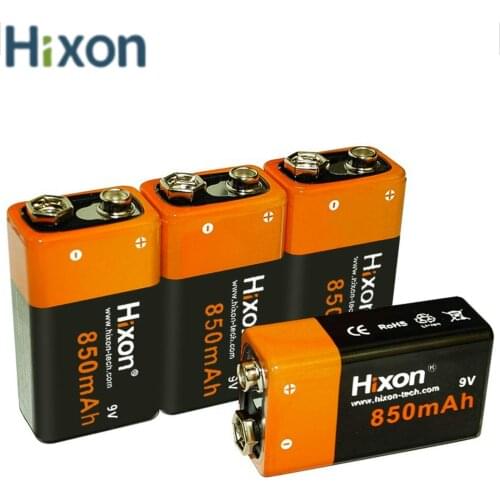 9V 850mAh For Smoke Detector Multimeter Alarm System protected Rechargeable Li-ion Battery made by Hixon with high quality