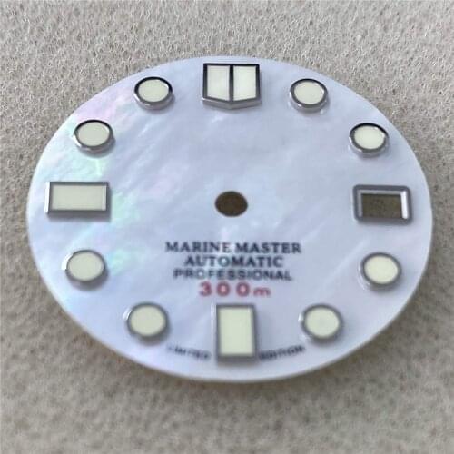 28.5MM Wristwatch Dial Watch Dial Replacement Green Luminous for NH35/NH36/4R36 Watch Movement