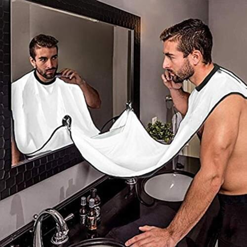 Man Shave Beard Apron Black Hair Shave Apron ib Trimmer Holder Beard Catcher Waterproof Household Bathroom Cleaning Protector