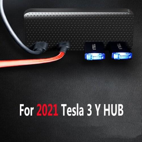 For Tesla Model 3 Y 2021 usb hub Console Adapter ssd Splitter Docking Station Speed hub Extender Charger Tesla 2021 Accessories