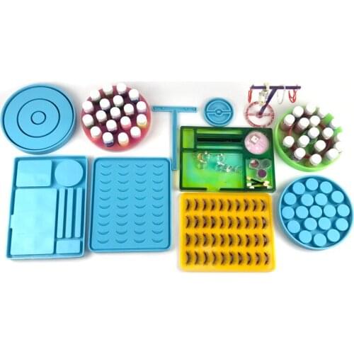 Makeup Series Mould Makeup Tray Lipstick Tray Mould Crystal Epoxy Mirror Resin Silicone Mould Silicone Mould Resin