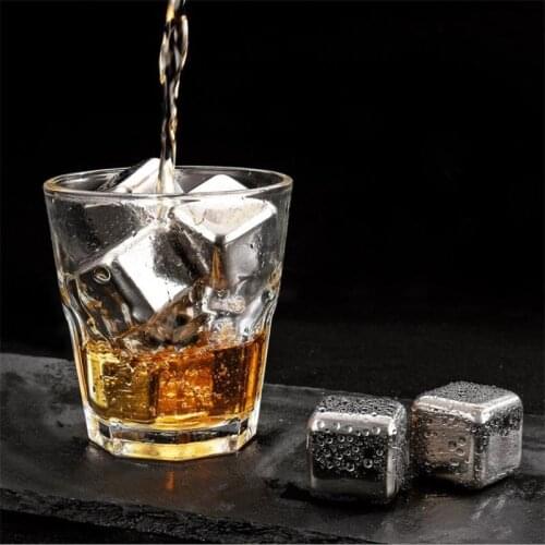 Food Grade Stainless Steel Ice Cubes Whiskey Stone Keep Your Drink Cold Longer Ice Cubes Bucket Bar Cooler Holder Chiller Tool