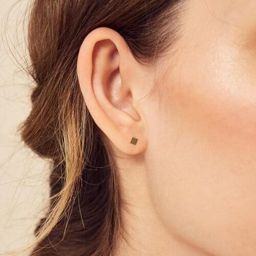 Laramoi Simple Stud Earrings for Women Stainless Steel Geometric Square Earings Fashion Jewelry Anniversary Birthday Party Gift