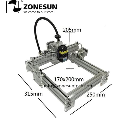 ZONESUN Laseraxe 405nm 5500mW DIY Desktop Mini Laser Engraver Leather Engraving Machine Laser Cutter Etcher Adjustable Power