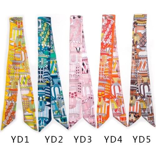 Korean-Style Small 5*100cm Silk Scarf Womens Candy Colors Narrow Fashion Arm Bag Ribbon Neckerchief Small Ribbon
